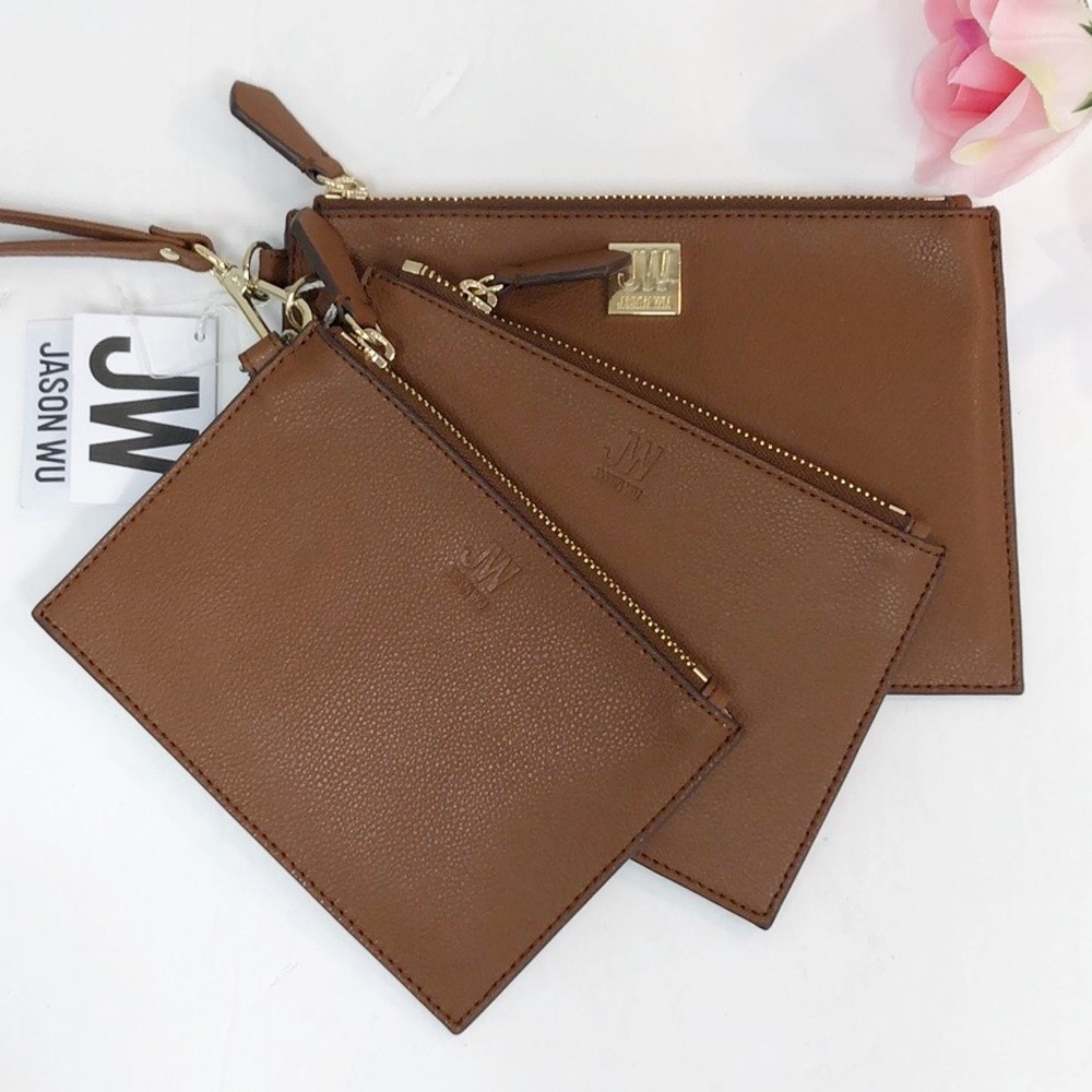 NWT Jason WU | Cognac leather trip wallet set